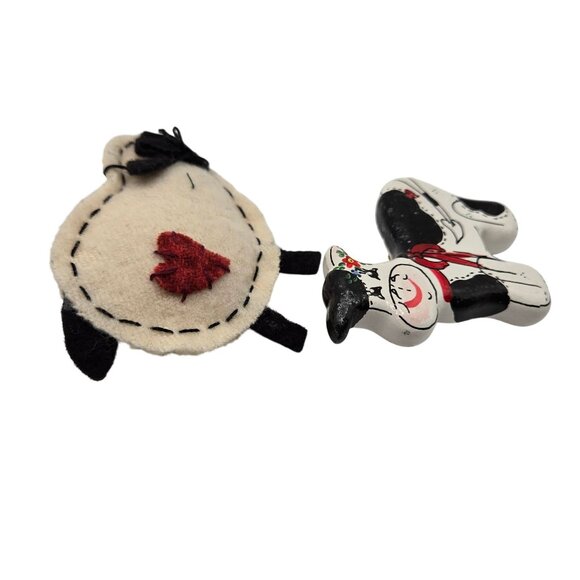 Brooch 2PC Set Farm Animals Cute Handcrafted Dairy Cow Sheep Heart Love Pet Pins - Picture 7 of 12